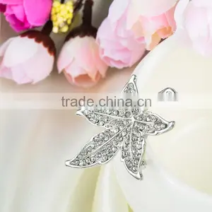 Fashion Maple Leaf Shaped Crystal Brooch,custom Made Brooches thumbnail-2