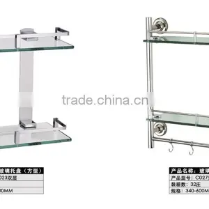 Wesda Wall Mounted Stainless Steel Bathroom Accessories Set Glass Storage Rack C005 Quality Choice thumbnail-5
