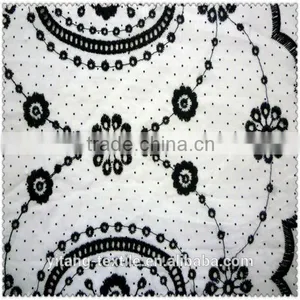 White Black Color Embroidered Fabric thumbnail-1