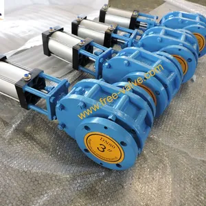 3 Inch Class 150 Pneumatic Ceramic Double Gate Valve thumbnail-1