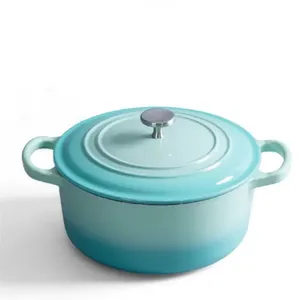High-end Online Metal Cast Iron Kitchen Products Cast Iron Casserole Sets Cast Iron Cookware Enamel Coating Steamer Casserole thumbnail-1
