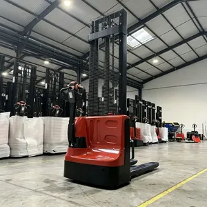 Walkie Fully Electric Pallet Stacker 1.2t 1.5ton Stacker Forklift With 3m 4m Warehouse Narrow Aisle thumbnail-2