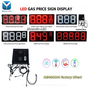 Hochleuchtstarke wasserdichte LED-Preisanzeigetafel mit Digitalanzeige für Tankstellen, doppelseitig, mit RF-Fernsteuerung, LED-Preisanzeige für Tankstellen thumbnail-1