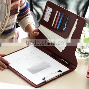 4 Colors Customizable PU Leather Double Sided Clip Board for Office Gift Supplier's Choice thumbnail-3