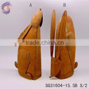 Rusty Metal Rabbit Statues Garden Decoration thumbnail-2