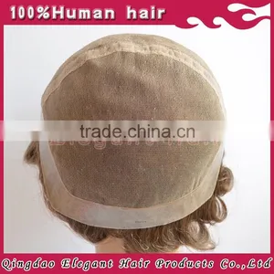 Top Quality Full Cap Swiss&french Lace Indian Men Hair Toupee Wig thumbnail-5