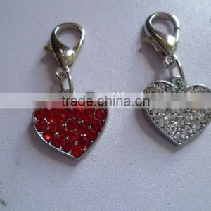 Zinc Alloy DIY Rhinestone Fashional Heart Pendant Charms thumbnail-1