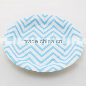Party Products Supply 9 Inch Chevron Paper Plate Paper Dish 6 Colours thumbnail-2