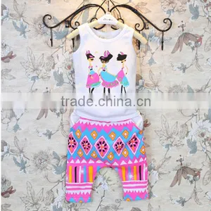 New Design Polka Dot Girl Two Piece Outfits Bow White Child Tee Sets Sleveless Spot Kid Cloth Suits thumbnail-6