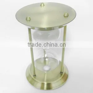 Glass Sand Timer With Metal Frame; Metal Hourglass thumbnail-1