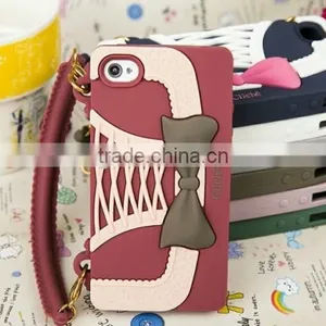 2013 Newest Silicone Bowknot Wallet Fancy Luxury Cell Phone Cases for Iphone4/4S/5 "11" thumbnail-1
