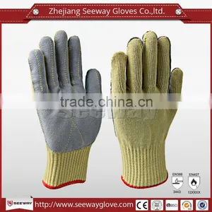 Seeway 2016 Protective Para-Aramid Gloves Fireproof Cut Resistant Para-Aramid Gloves With Cow Leather Sewing thumbnail-1