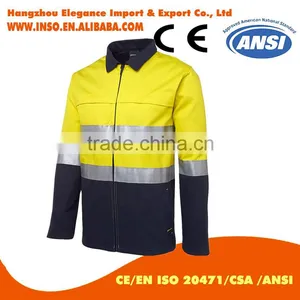 Polo Collar Safety Work Wear With Reflector High Visibility Singlet thumbnail-1