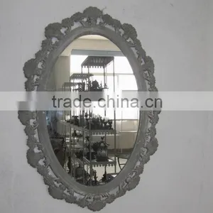 110703WE Oval Decorative Venetian Metal Wall Mirror thumbnail-1