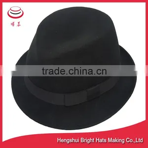High Quality Wool Felt Little Fedora Hat Trilby Hat With Bowknot thumbnail-1