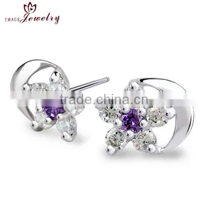 Wholesale Small Star Crystal Earring & Silver Earring thumbnail-1