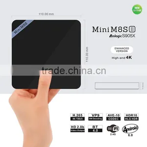 Newst Android 6.0 tv Box With Amlogic S905X 2GB Ram 8GB Rom Mini M8S Updated Version 2.0 Mini M8S II Media Player thumbnail-1