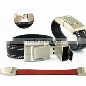 2016 Cable Bracelet Leather Usb Flash Drive 1gb thumbnail-3