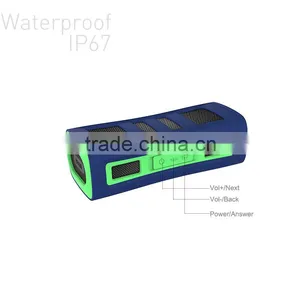 2016 Waterproof IPX67 Speaker Outdoor Sport Portable Bluetooth Speaker From Factory With Two Speakers thumbnail-3