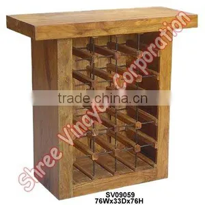 Wooden Wine Rack,bar Furniture,shesham Wood Furniture thumbnail-1