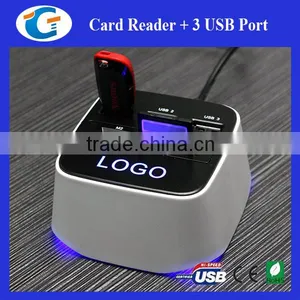 Rohs Laptop Computer 3 Ports 2.0 Usb Hub With Card Reader thumbnail-1