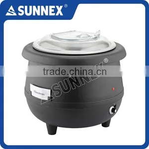 SUNNEX Hot Sale Classic Black Polypropylene Body Aluminium Water Jacket Polycarbonate Cover Electric Soup Warmer thumbnail-1