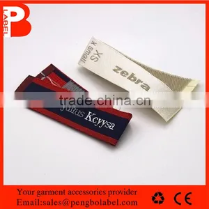 Custom Clothing Center Fold Woven Labels/woven Garment Label Made in China thumbnail-3