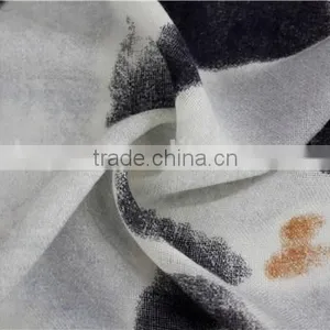 Simple Pattern Printed Wool Scarf With Tassel thumbnail-5