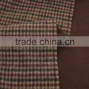 Double Face Checked and Solid Color Wool Scarf thumbnail-2