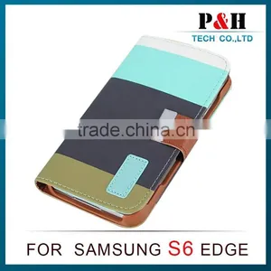 For Samsung S6 Edge Case, Flip Case for Samsung Galaxy S6 Leather Case thumbnail-2