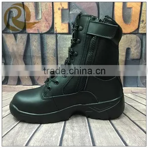 High Ankle Fashion Genuine Leather Black Military Combat Boots Army Safety Shoes thumbnail-1