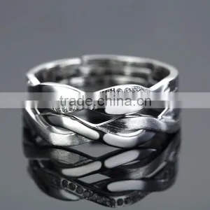Loyal Couple Infinity Symbol S925 Silver Plain Engagement Couple Rings thumbnail-5