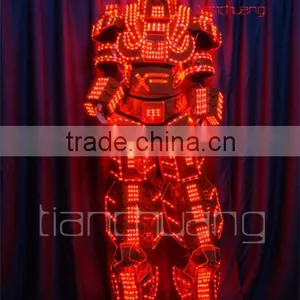 Stilt Walker Performer on Jumping Stilts With LED Costume, LED Stilt Costume thumbnail-5