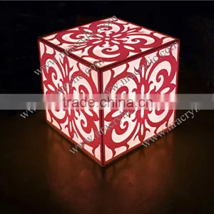 Shanghai Rechargeable Led Light Up Acrylic Cube Table For Sale thumbnail-5