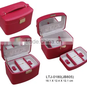 High Quality Red Leather Handmade Box for Jewelry Wholesale thumbnail-1