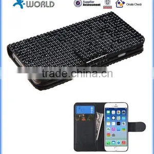 Slim Bling Diamond Leather Hard Case for IPhone 6S With Card Slot thumbnail-4