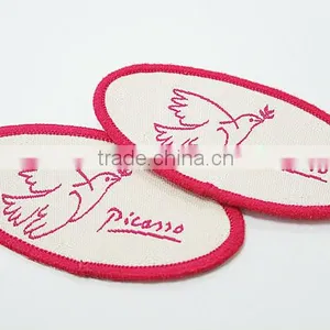 Custom Badge Woeven Label Embroidered Edges thumbnail-1