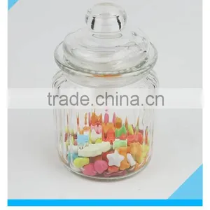 300ml Fancy Round Glass Candy Jar With Glass Lid thumbnail-2