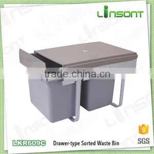 China Manufacturing Plastic Plastic Dustbin Kitchen Cabinet Rubbish Bin thumbnail-1