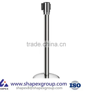 New Star Foodservice 54606 Stainless Steel Stanchions, 36" Height, 6.5' Retractable Belt (Pack of 2) thumbnail-3