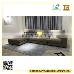 Simple Design Living Room Furniture Fabric L-shaped Sofa With Tufted Seat Cushion thumbnail-1