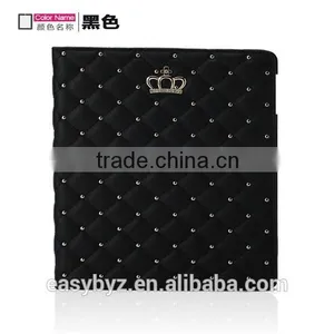 for Ipad 4/air/air 2/mini/mini 2 Quilted Crown Shape Case, With a Sleep Function Leather Shell, for Ipad Case thumbnail-2