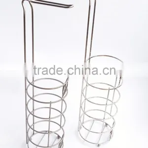 Free Standing Steel Wire Bathroom Toilet Paper Towel Holder thumbnail-1