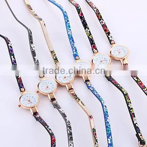 Fashion Rhinestone Small Floral Leather Watches 2016 thumbnail-2