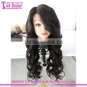 Natural Hair Line Virgin Brazilian Hair Wig Unprocess Glueless Brazilian Hair Wigs With Bangs thumbnail-2