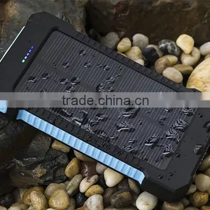 Waterproof 10000mah Mini Portable Solar Charger Cell Phone With Camping Light and Compass thumbnail-1