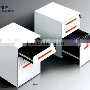 2016 Latest Mobile Cabinet Pedestal 3-drawers Office Lightweight Steel Filing Cabinets thumbnail-6