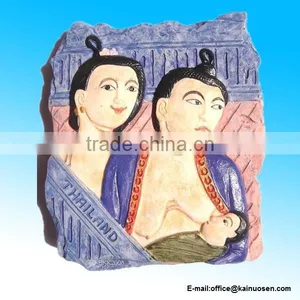 Thai Mural Painting in Wat Phumin Temple Nan Thailand (Breastfeeding) Thailand 3D Resin TOY Fridge Magnet thumbnail-1
