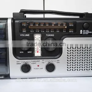 Portable AM/FM SW Weather Radio Solar/Dynamo Powered Flashlight thumbnail-2