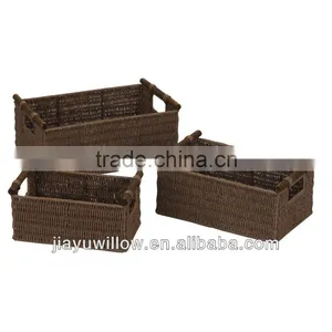Handle Woven Paper Rope Storage Baskets thumbnail-1
